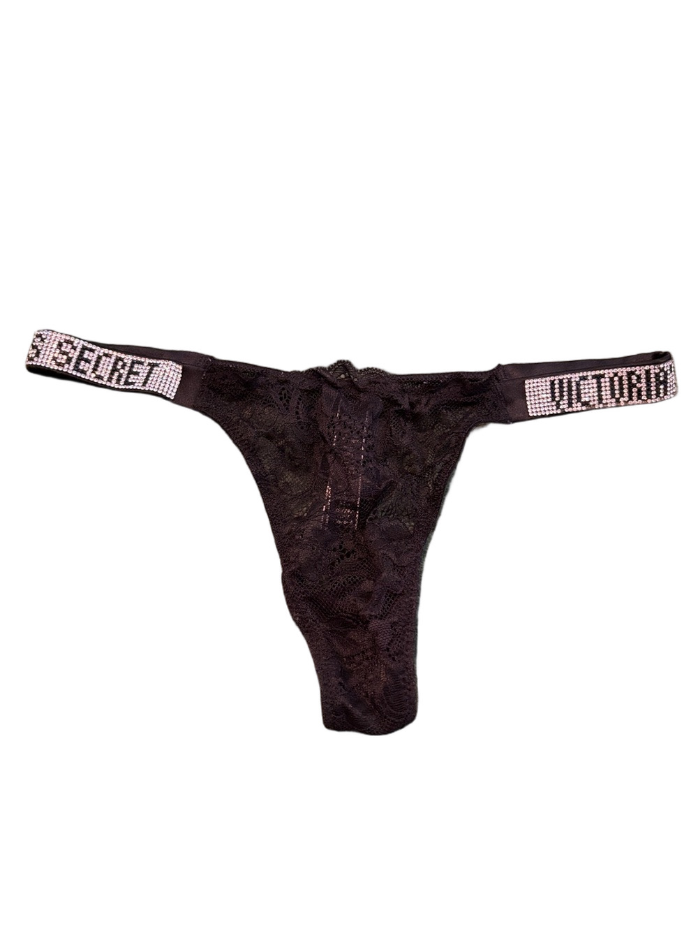 Victoria’s Secret Very Sexy Thong Panty Rhinestones Black XS